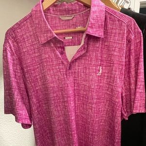 Cutter & Buck CB Drytec 50+ Pink Patterned Golf Polo Shirt — Mens XL Stretch